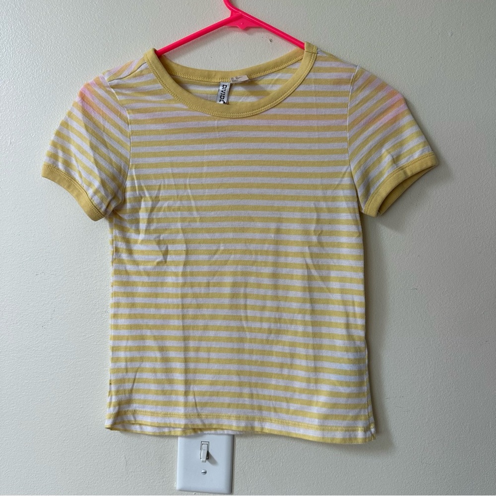 Yellow Striped Tee size xs